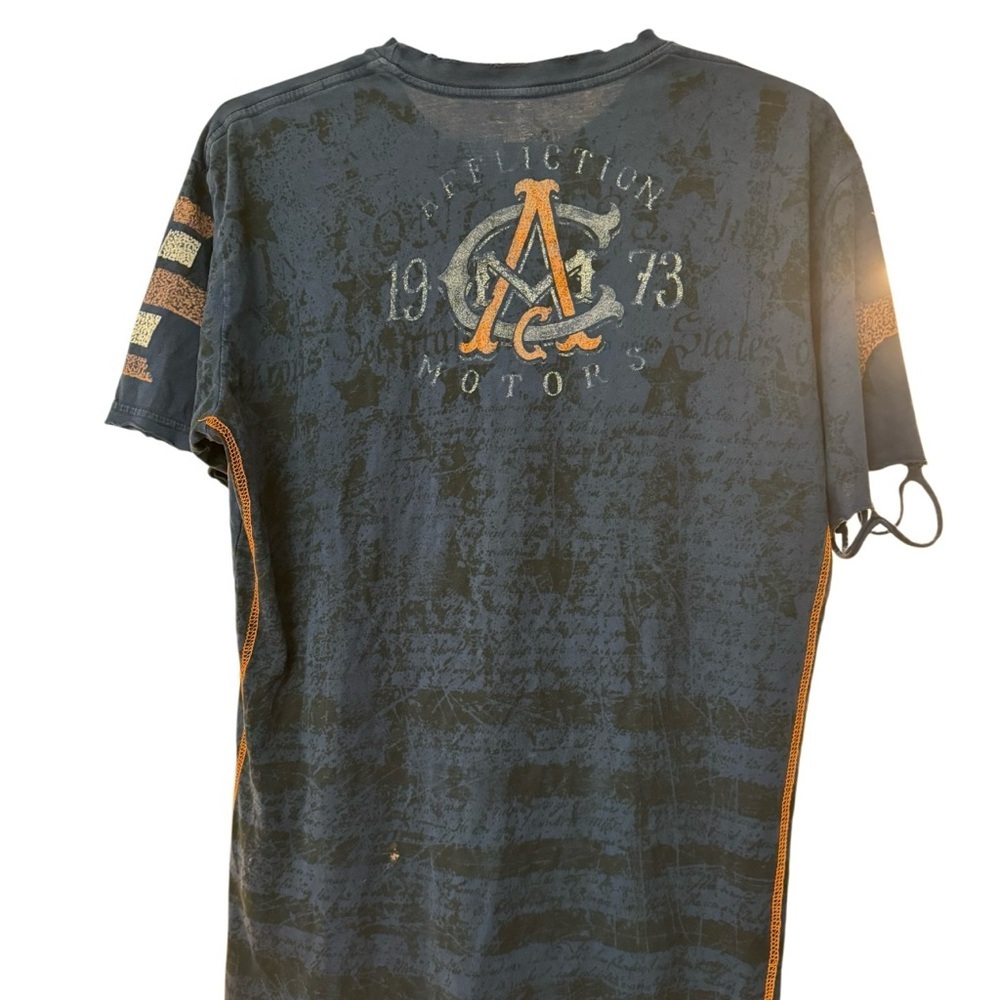 Affliction Mens Graphic Tee Skull Dark Blue Size Extra Large - Picture 5 of 8